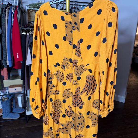 FARM Rio Yellow and Black Polka Dot Maxi Dress - Picture 2 of 3